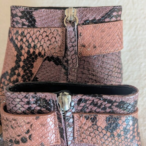 Freda Salvador Hendrix Snakeskin Ankle Boots Size 5 – Designer Leather Statement - Picture 9 of 14